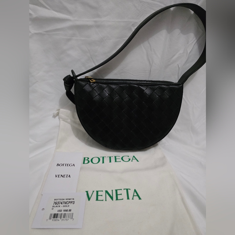 Bottega Veneta Mini Sunrise Shoulder Bag Intrecciato Leather